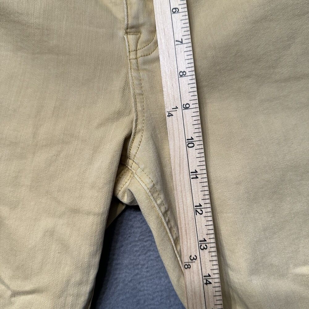 Cosmic Blue Love Womens 32 Jeans Beige Straight Crop Stretch Slit Hem EUC - Picture 8 of 10